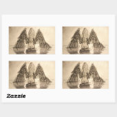 Verloren kleine engel tekening ontwerp rechthoekige sticker (Vel)