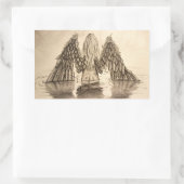 Verloren kleine engel tekening ontwerp rechthoekige sticker (Tas)