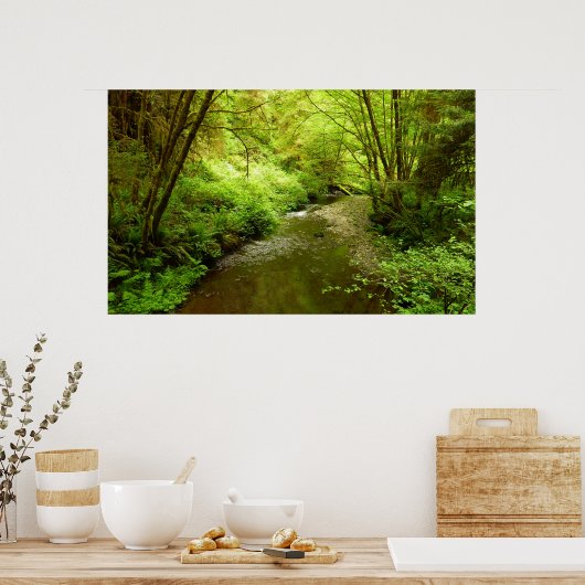 Verloren Man Creek I in Redwood National Park Poster (Keuken)