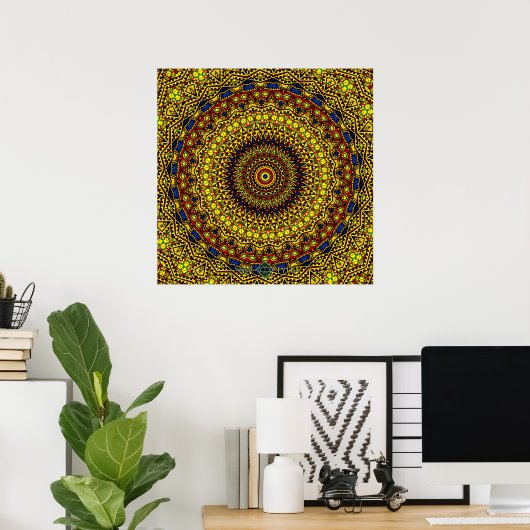 Verloren Mandala Poster (Thuiskantoor)