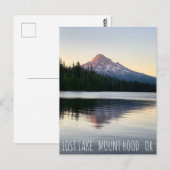 Verloren Meer van de berg Hood Oregon Sunrise Refl Briefkaart (Voorkant / Achterkant)