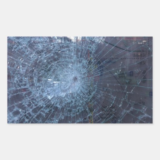 Verloren — met gebroken glas en kaart rechthoekige sticker (Voorkant)