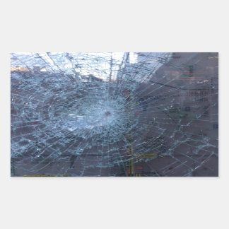 Verloren — met gebroken glas en kaart rechthoekige sticker