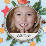 Verloren Mijn Eerste Tand Mijlpaal Foto Keepsake Metalen Ornament<br><div class="desc">Vier dat je kind zijn eerste tand verliest met een aandenken ornament dat je elk jaar aan de kerstboom kunt hangen.</div>