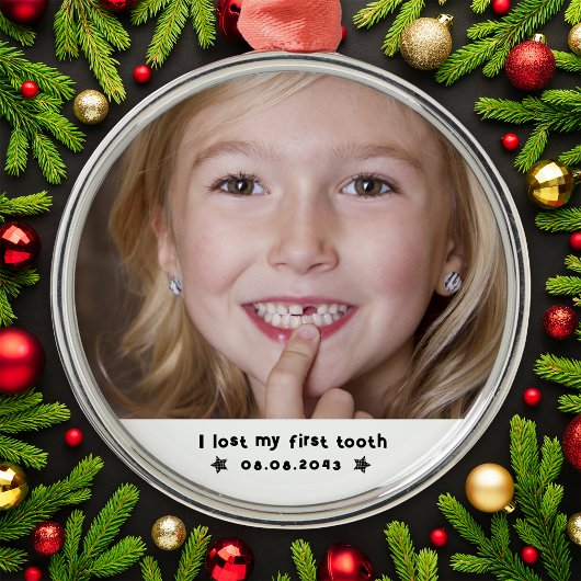 Verloren Mijn Eerste Tand Mijlpaal Foto Keepsake Metalen Ornament