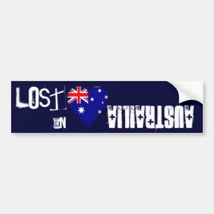 Verloren onder Australische vlag Heart Bumpersticker