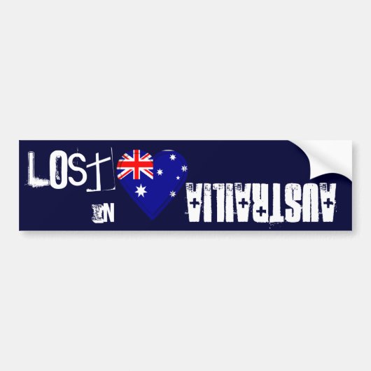 Verloren onder Australische vlag Heart Bumpersticker (Voorkant)