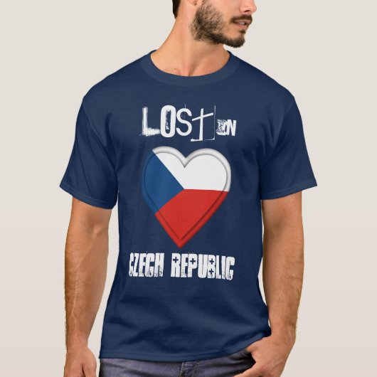 Verloren onder Tsjechische vlag Heart T-shirt (Voorkant)