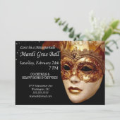 Verloren op een Maskerade Bal Mardi Gras Feest Kaart (Staand voorkant)