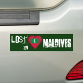 Verloren op Maldiven Vlag Hart Bumpersticker (Op auto)