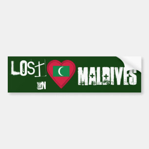 Verloren op Maldiven Vlag Hart Bumpersticker