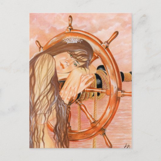Verloren op Zee Mermaid Briefkaart (Voorkant)