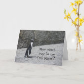 verloren pinguïn kaart (Gele Bloem)