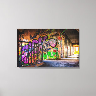 Verloren plaatsen Verlaten Gebouwen Straatkunst Canvas Afdruk