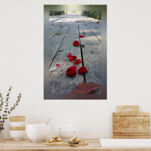 Verloren rode bladen poster (Keuken)