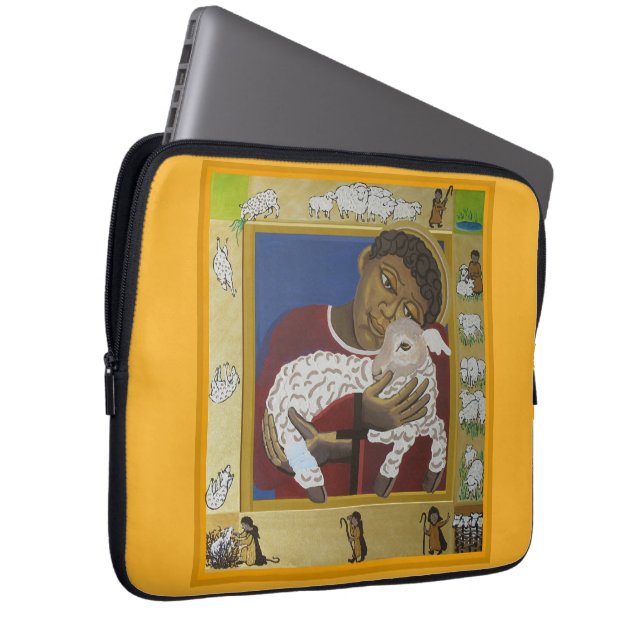 Verloren schaap en Christelijke Jezus Laptop Sleeve (Voorkant Rechts)