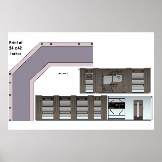 Verloren schip in Space Hallway Poster (Voorkant)