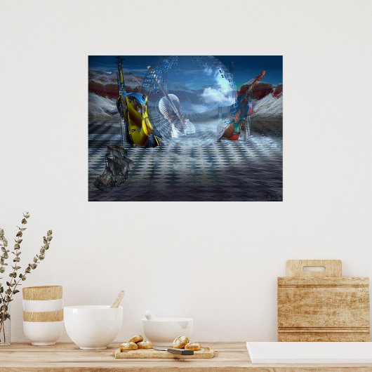 Verloren schoonheid van onharmonie poster (Keuken)