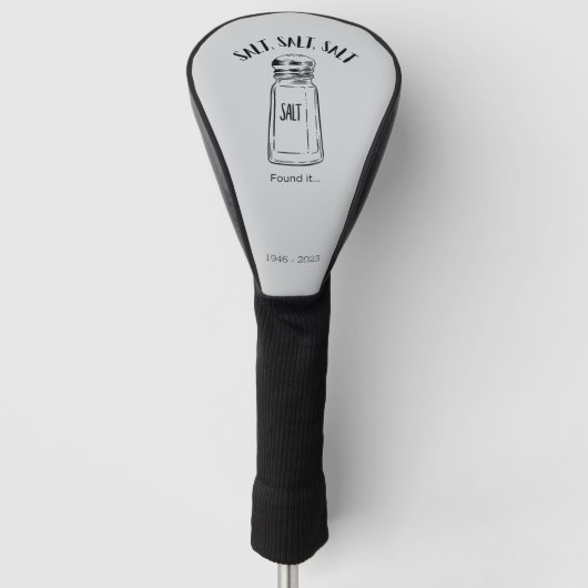 Verloren shaker van zout - vind het golfheadcover (Voorkant)