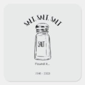 Verloren shaker van zout - vind het vierkante sticker (Voorkant)