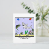 Verloren: Shark Cartoon Briefkaart (Staand voorkant)