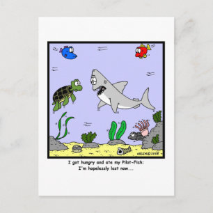 Verloren: Shark Cartoon Briefkaart