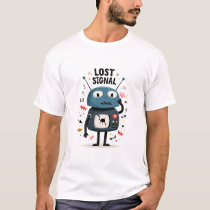Verloren Signaal Grappig Tech Buitenaards Karakter T-shirt