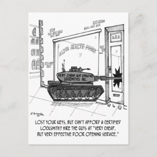 Verloren sleutels, gebruik een Tank Briefkaart