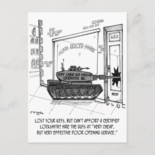 Verloren sleutels, gebruik een Tank Briefkaart (Voorkant)
