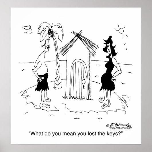 Verloren sleutels op woestijneiland poster (Voorkant)