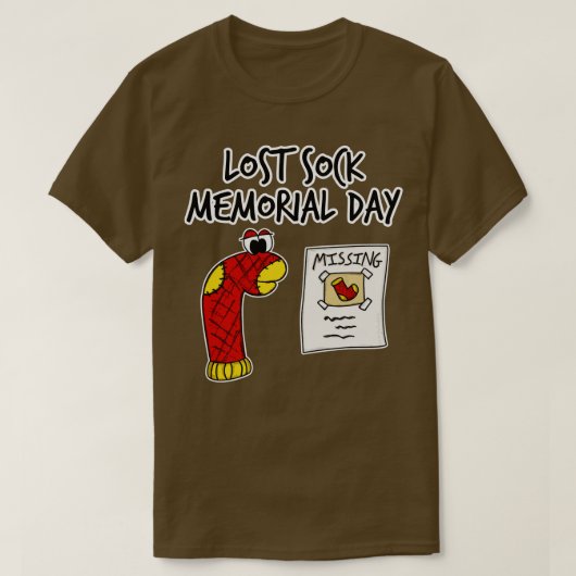 Verloren Sock Memorial Day Funny Doodle T-shirt (Design voorkant)