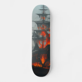 Verloren spookpiratenschip persoonlijk skateboard