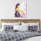 Verloren tijd - Waterverf schilderij Canvas Afdruk (Insitu (Slaapkamer))