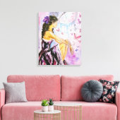 Verloren tijd - Waterverf schilderij Canvas Afdruk (Insitu (Woonkamer))