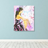 Verloren tijd - Waterverf schilderij Canvas Afdruk (Insitu (Houten vloer))