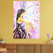 Verloren tijd - Waterverf schilderij Canvas Afdruk (Insitu (Woonkamer))