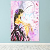 Verloren tijd - Waterverf schilderij Canvas Afdruk (Insitu (Houten vloer))