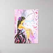 Verloren tijd - Waterverf schilderij Canvas Afdruk (Voorkant)