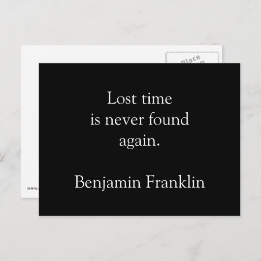 Verloren tijd wordt nooit meer gevonden - briefkaa briefkaart (Voorkant / Achterkant)