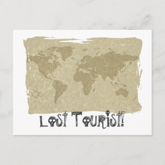 Verloren toerist! briefkaart (Voorkant)