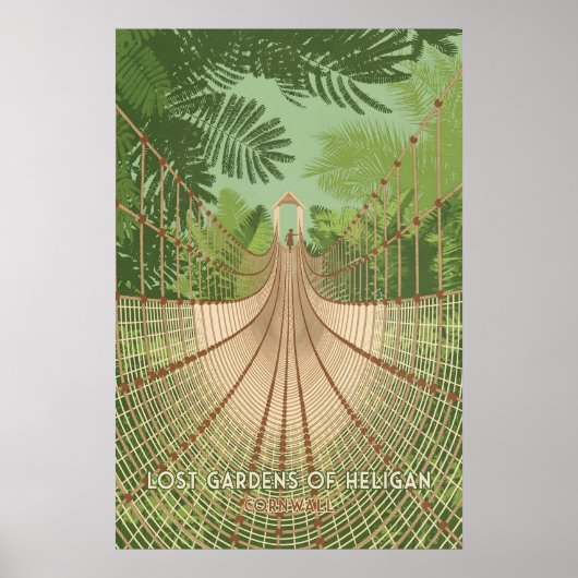 Verloren Tuinen van Heligan Cornwall Reisposter Poster (Voorkant)