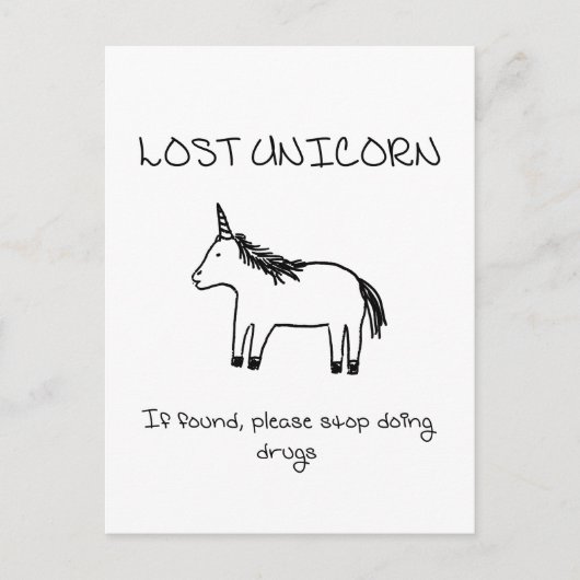 Verloren Unicorn Briefkaart (Voorkant)