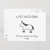 Verloren Unicorn Briefkaart (Voorkant / Achterkant)