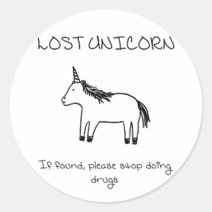 Verloren Unicorn Ronde Sticker