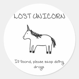Verloren Unicorn Ronde Sticker