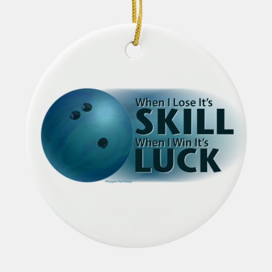 Verloren vaardigheden Win Luck Bowling Blue Keramisch Ornament (Voorkant)