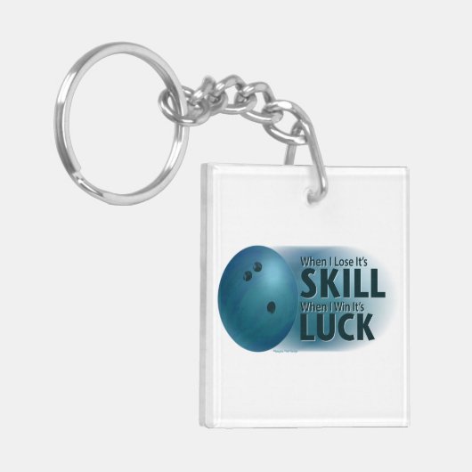 Verloren vaardigheden Win Luck Bowling Blue Sleutelhanger (Voorkant Links)