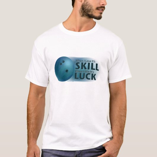 Verloren vaardigheden Win Luck Bowling Blue T-shirt (Voorkant)