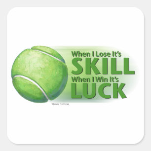 Verloren vaardigheden Win Luck Tennis Ball Vierkante Sticker