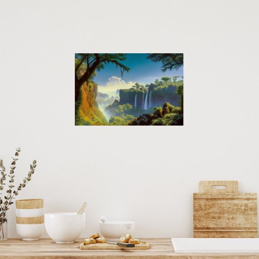 Verloren vallei in het oerwoud poster (Keuken)